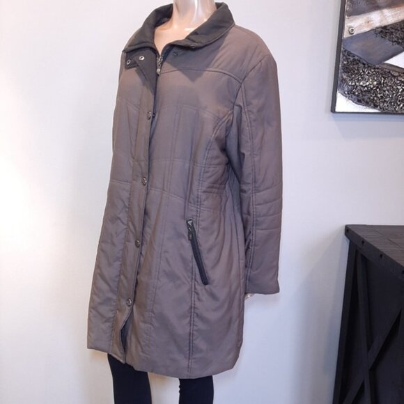 Novelti Winter Parka Coat Mid Length Insulated Puffer Womens Plus Size 1X Brown - Picture 4 of 15